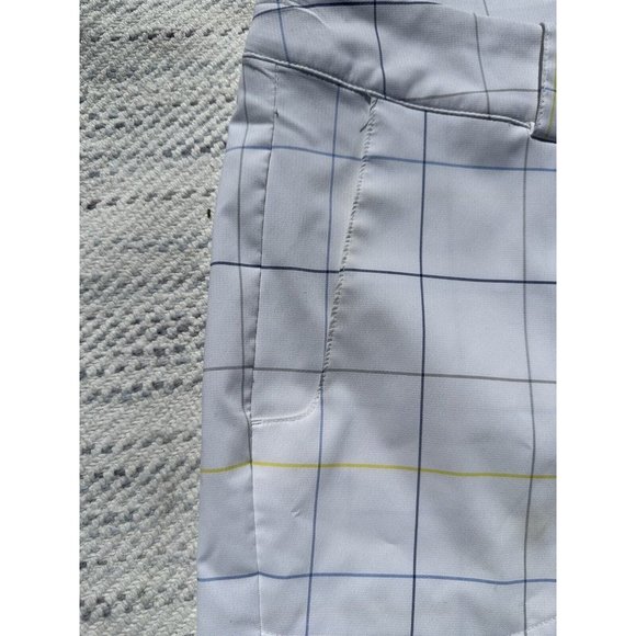 NIKE GOLF Shorts Medium White Blue Striped Chino Embroidered Swoosh Dri-Fit Mens - Picture 5 of 16